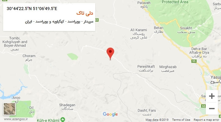 روستای دلی تاک بر روی نقشه