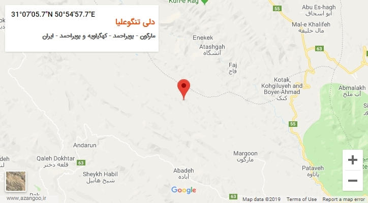 روستای دلی تنگوعلیا بر روی نقشه