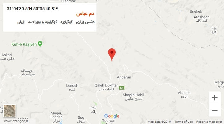 روستای دم عباس بر روی نقشه