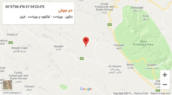 روستای دم جوش بر روی نقشه