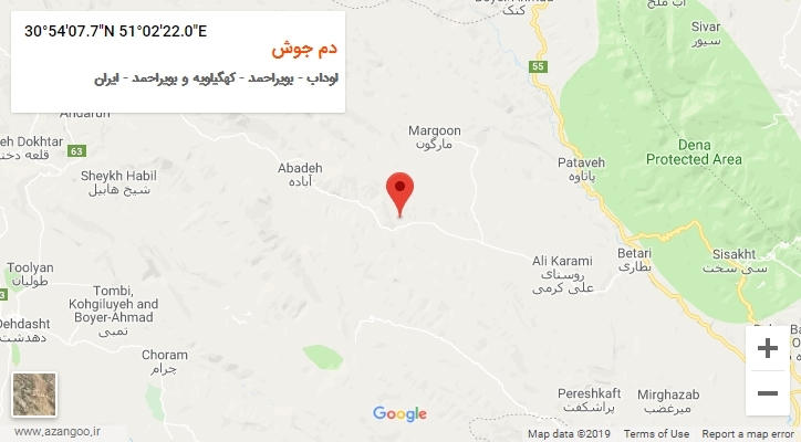 روستای دم جوش بر روی نقشه