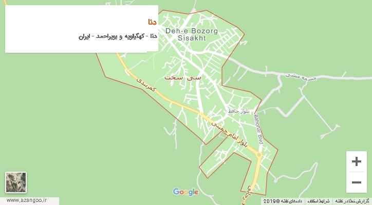 دهستان دنا بر روی نقشه