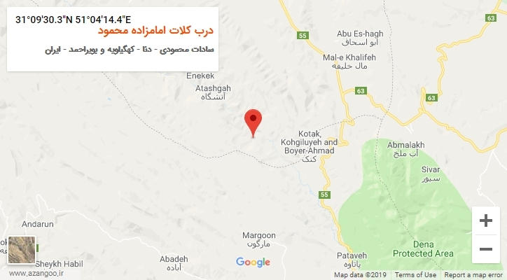 روستای درب کلات امامزاده محمود بر روی نقشه