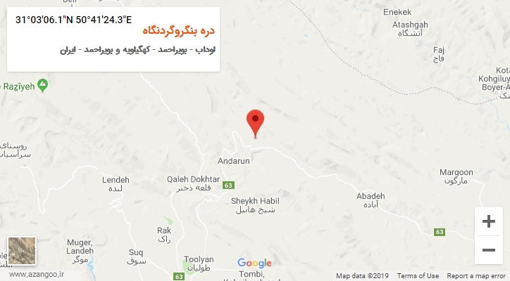 روستای دره بنگروگردنگاه بر روی نقشه
