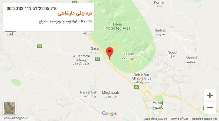 روستای دره چلی دارشاهی بر روی نقشه
