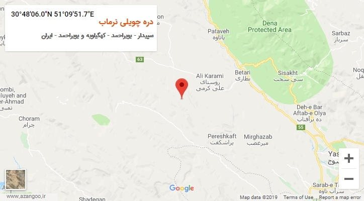 روستای دره چویلی نرماب بر روی نقشه
