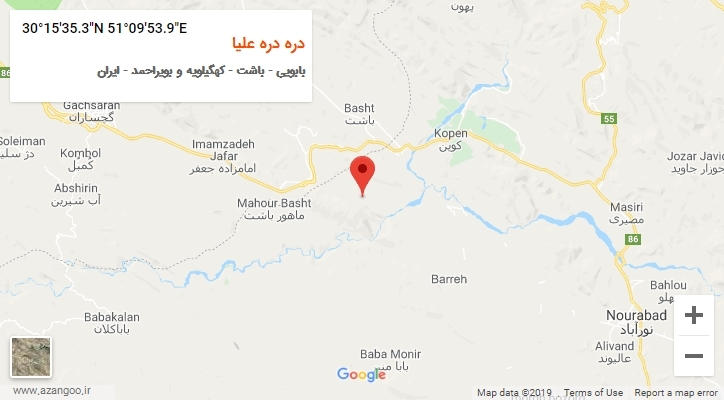 روستای دره دره علیا بر روی نقشه