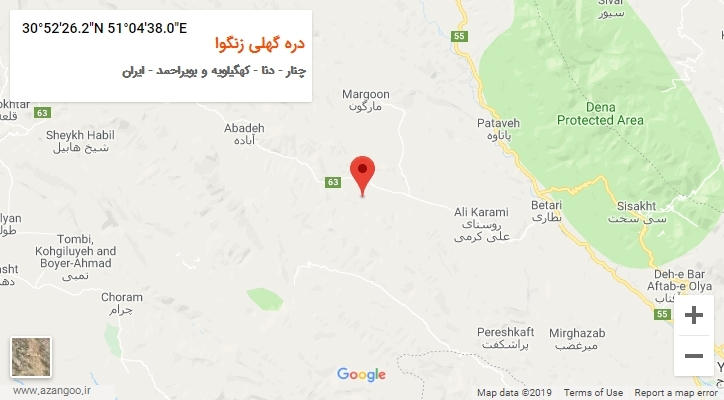 روستای دره گهلی زنگوا بر روی نقشه