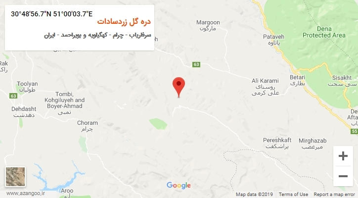 روستای دره گل زردسادات بر روی نقشه