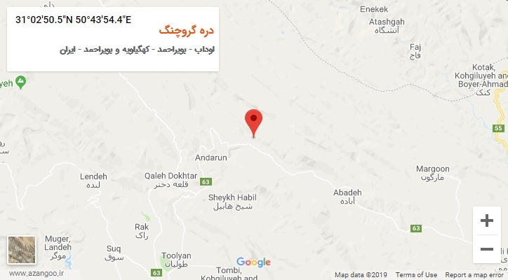 روستای دره گروچنگ بر روی نقشه