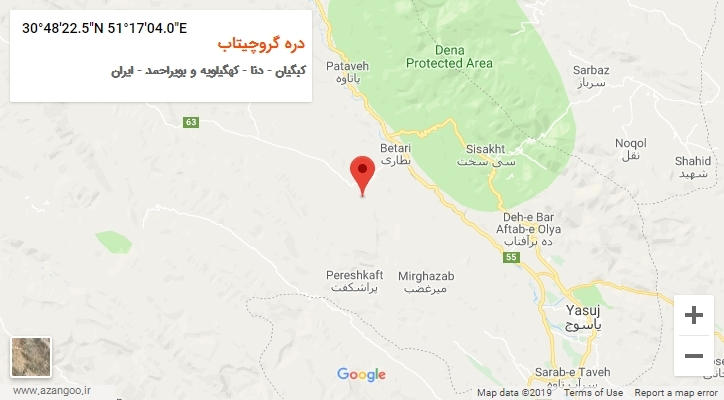 روستای دره گروچیتاب بر روی نقشه