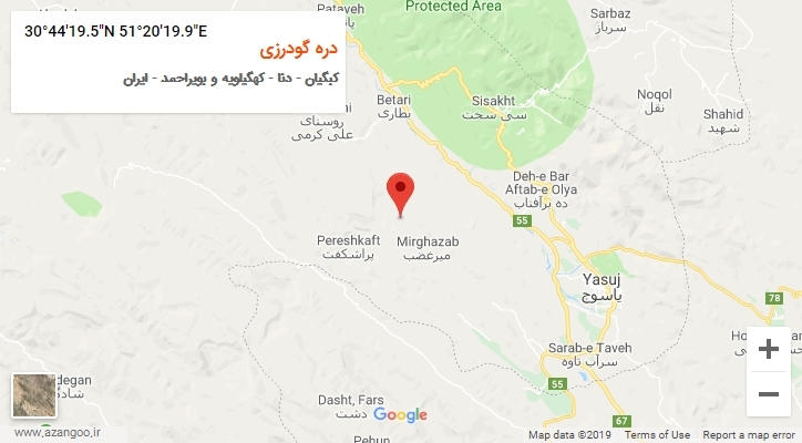 روستای دره گودرزی بر روی نقشه