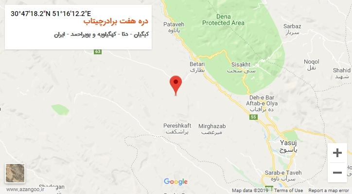 روستای دره هفت برادرچیتاب بر روی نقشه