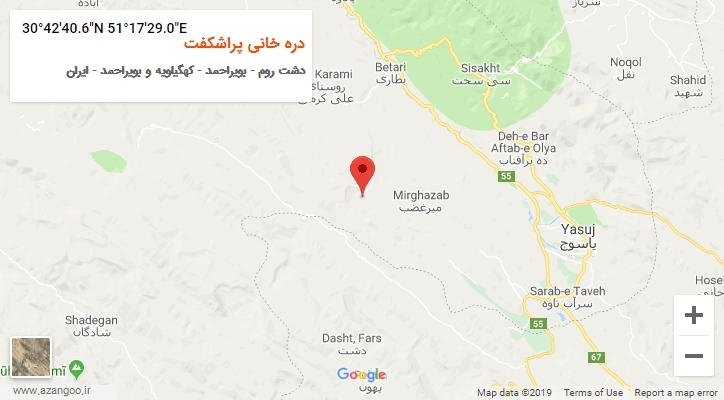 روستای دره خانی پراشکفت بر روی نقشه