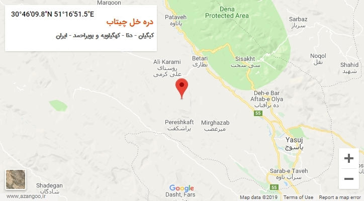 روستای دره خل چیتاب بر روی نقشه