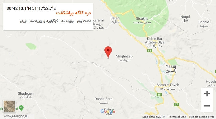 روستای دره کلگه پراشکفت بر روی نقشه