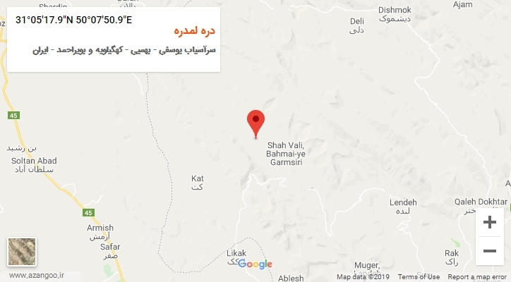 روستای دره لمدره بر روی نقشه