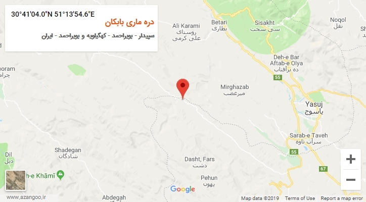 روستای دره ماری بابکان بر روی نقشه