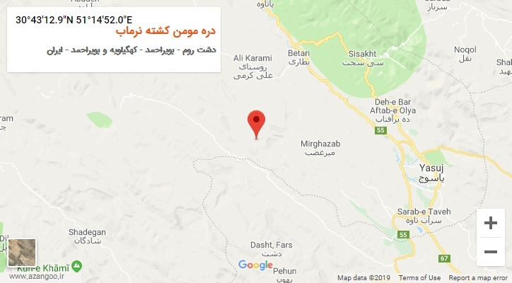 روستای دره مومن کشته نرماب بر روی نقشه