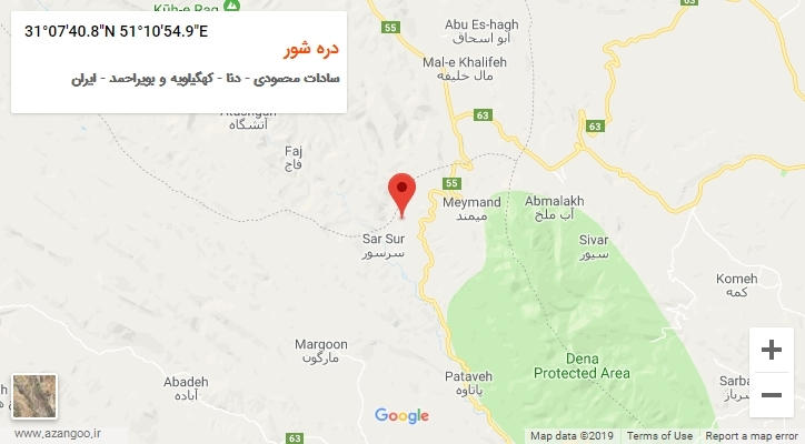 روستای دره شور بر روی نقشه