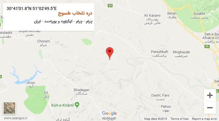 روستای دره تلخاب طسوج بر روی نقشه