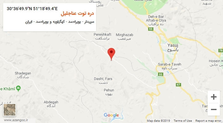 روستای دره توت عناجلیل بر روی نقشه