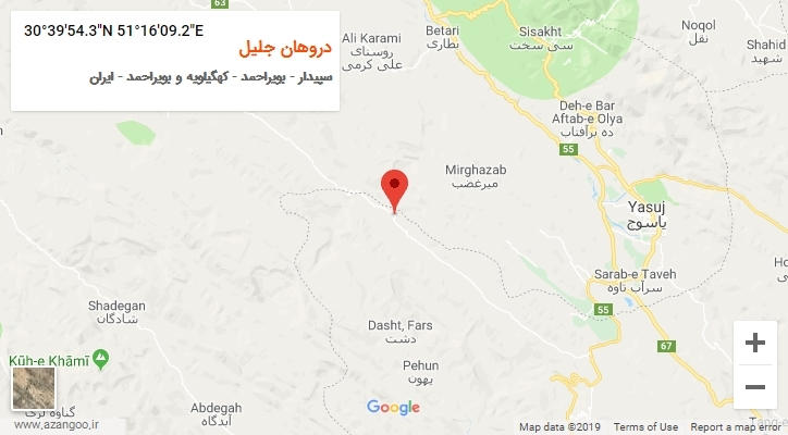 روستای دروهان جلیل بر روی نقشه
