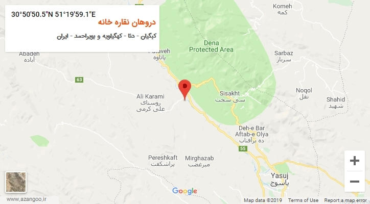 روستای دروهان نقاره خانه بر روی نقشه
