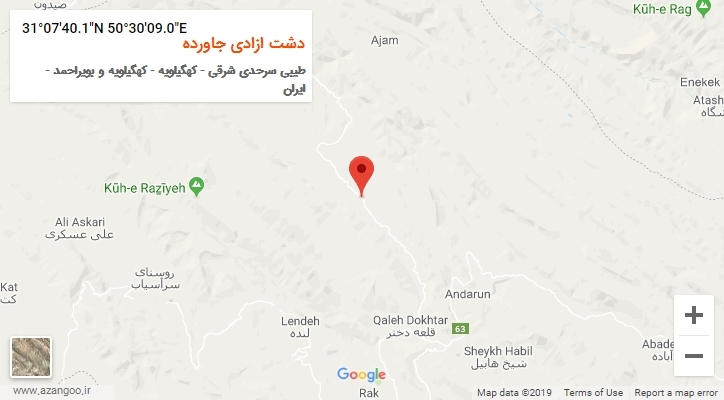 روستای دشت ازادی جاورده بر روی نقشه
