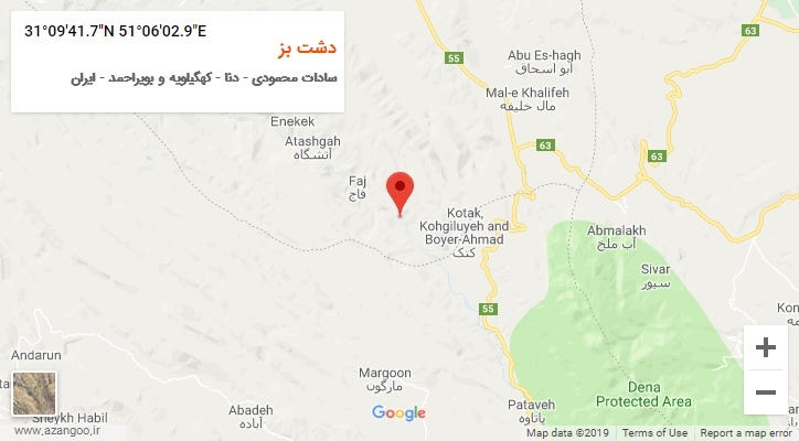 روستای دشت بز بر روی نقشه
