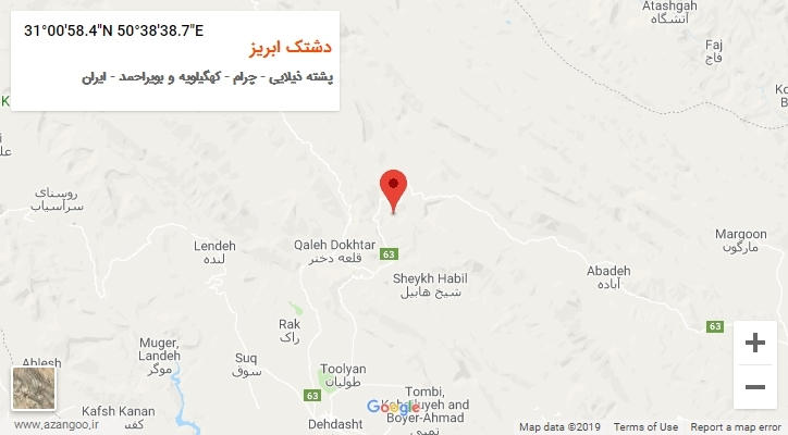 روستای دشتک ابریز بر روی نقشه