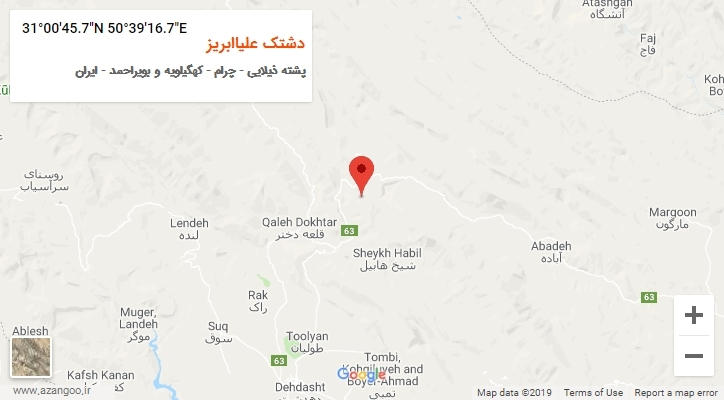 روستای دشتک علیاابریز بر روی نقشه