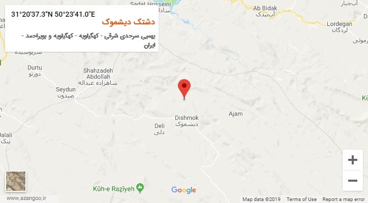 روستای دشتک دیشموک بر روی نقشه