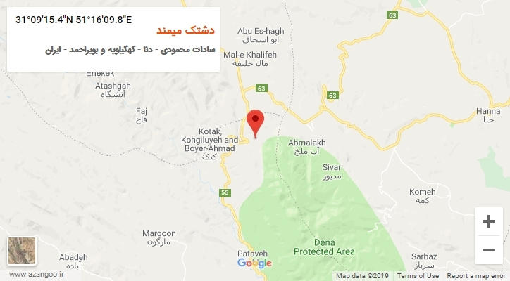 روستای دشتک میمند بر روی نقشه