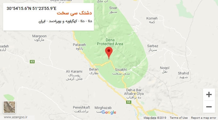 روستای دشتک سی سخت بر روی نقشه