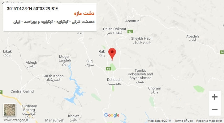 روستای دشت مازه بر روی نقشه