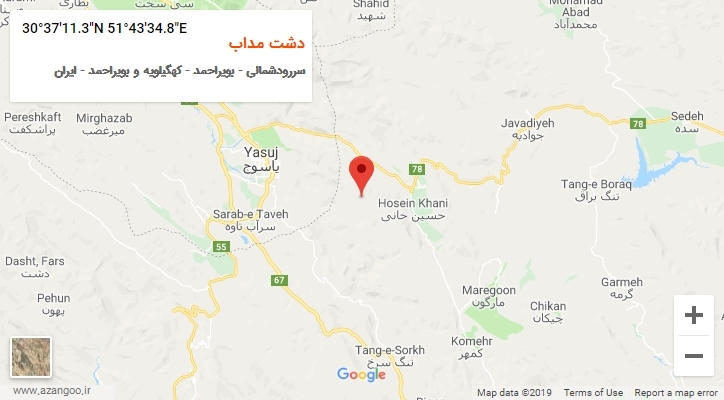روستای دشت مداب بر روی نقشه