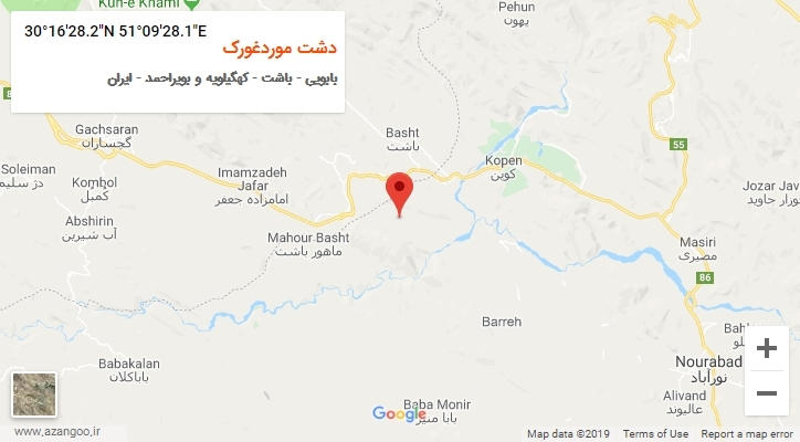 روستای دشت موردغورک بر روی نقشه