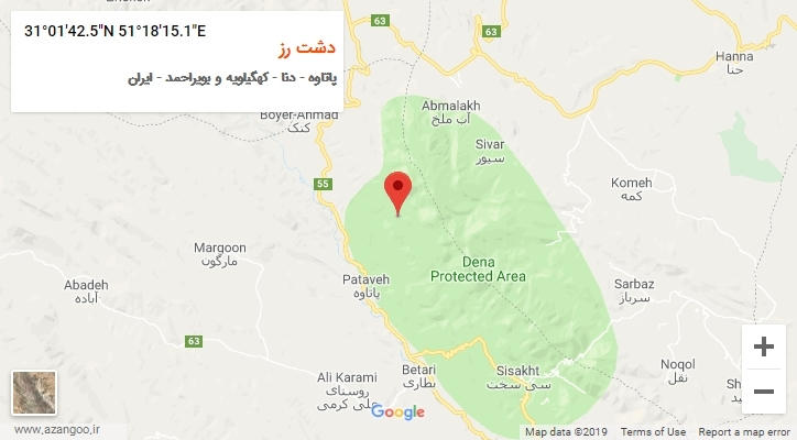 روستای دشت رز بر روی نقشه