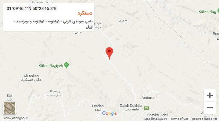 روستای دستگرد بر روی نقشه