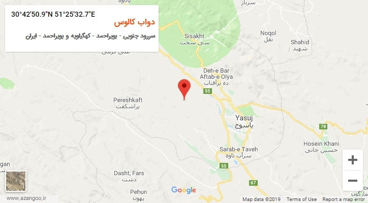 روستای دواب کالوس بر روی نقشه