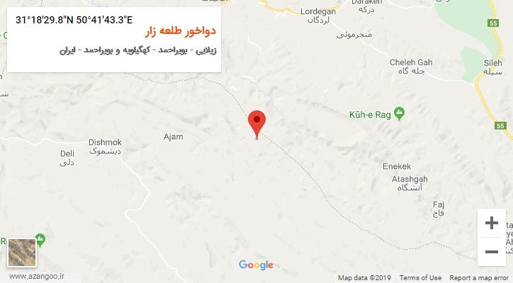 روستای دواخور طلعه زار بر روی نقشه