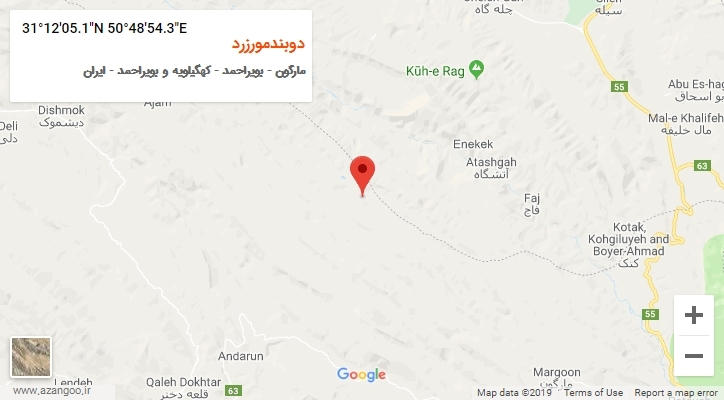 روستای دوبندمورزرد بر روی نقشه