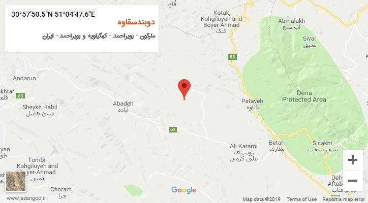 روستای دوبندسقاوه بر روی نقشه