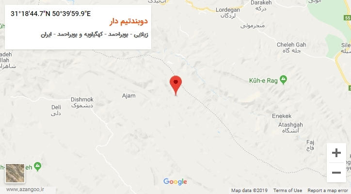 روستای دوبندتیم دار بر روی نقشه