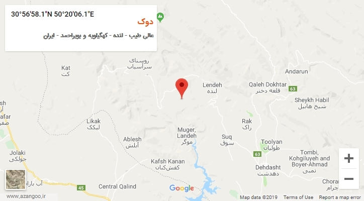 روستای دوک بر روی نقشه