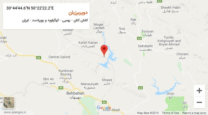 روستای دوپربرزیان بر روی نقشه