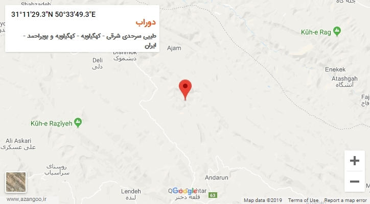 روستای دوراب بر روی نقشه