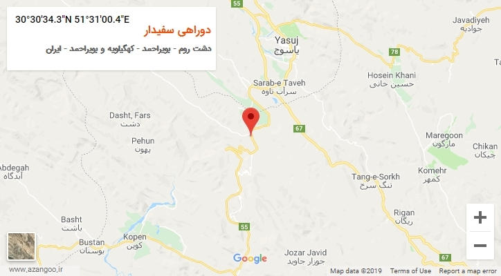 روستای دوراهی سفیدار بر روی نقشه