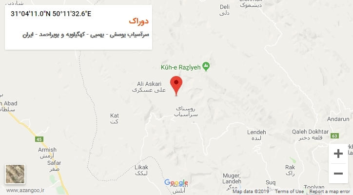 روستای دوراک بر روی نقشه